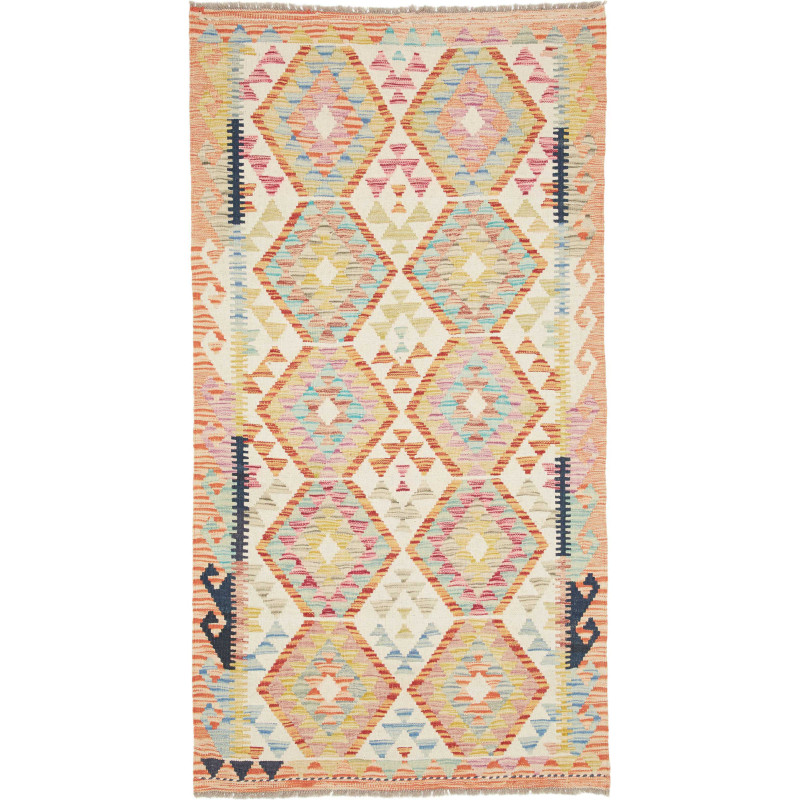 Hand Made Rug Kilim Afghanistan 104x193 Cream M