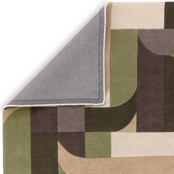 Tappeto Matrix geometrico verde oliva e beige 20