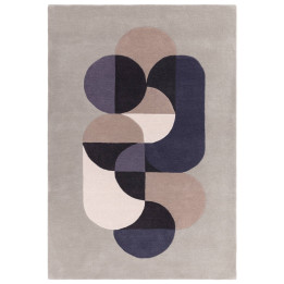 Rug Matrix geometric grey blue taupe beige 160x2