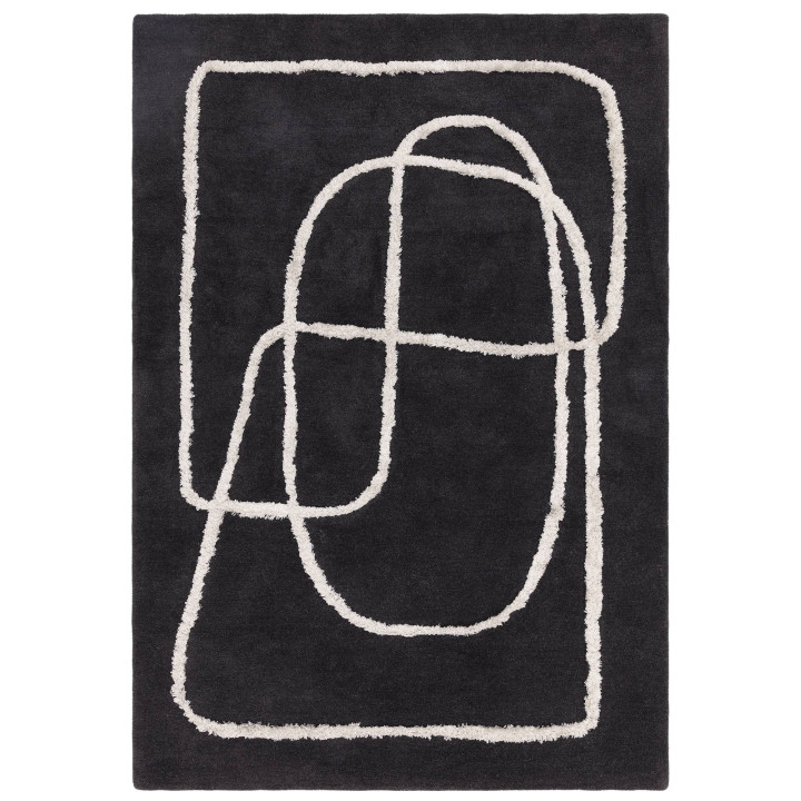 Tappeto Matrix astratto nero e bianco 120x170 cm