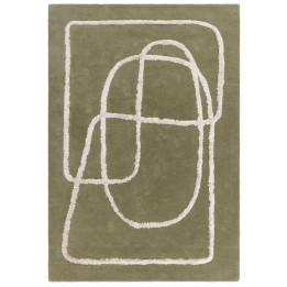 Tappeto Matrix astratto verde oliva e beige 120x