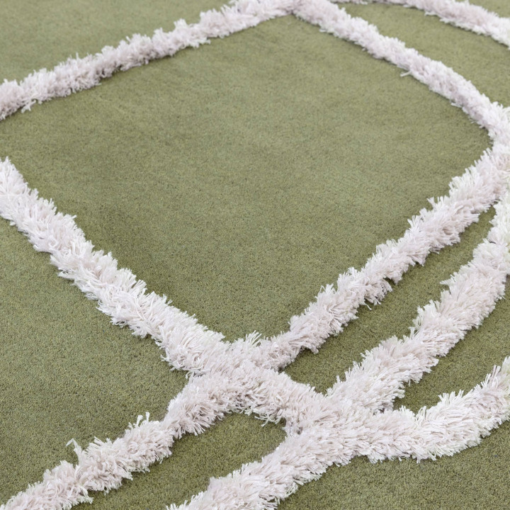 Rug Matrix abstract olive green beige 120x170 cm