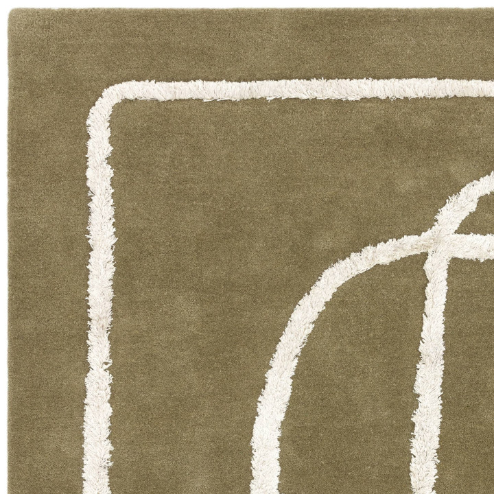 Rug Matrix abstract olive green light beige 160x