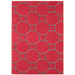 Tappeto Matrix geometrico rosso e grigio scuro c