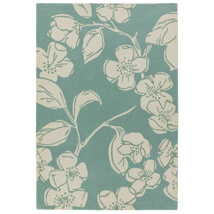 Tappeto Matrix floreale verde acqua e beige 160x