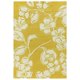 Tappeto Matrix floreale giallo e bianco 80x150 c