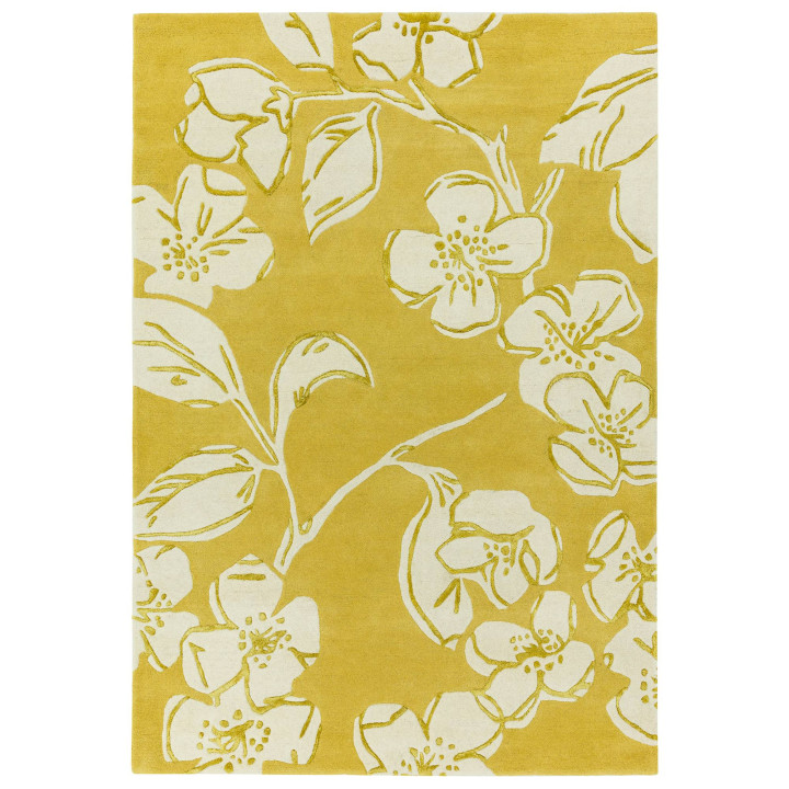 Rug Matrix all-over floral yellow white 120x170