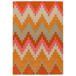 Rug Matrix geometric orange pink beige taupe 120
