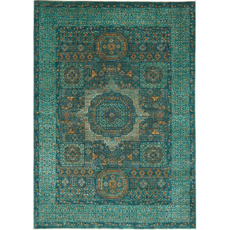 Rug Mamlouk Pakistan 169x236 Teal Emerald Green