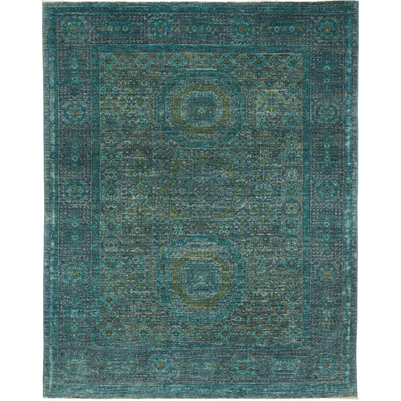Rug Mamlouk Pakistan 150x193 Teal Distressed Da