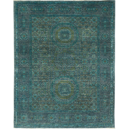Rug Mamlouk Pakistan 150x193 Teal Distressed Da