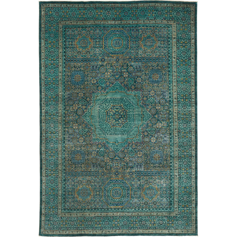 Rug Mamlouk Pakistan 201x308 Petrol Blue Antiqu