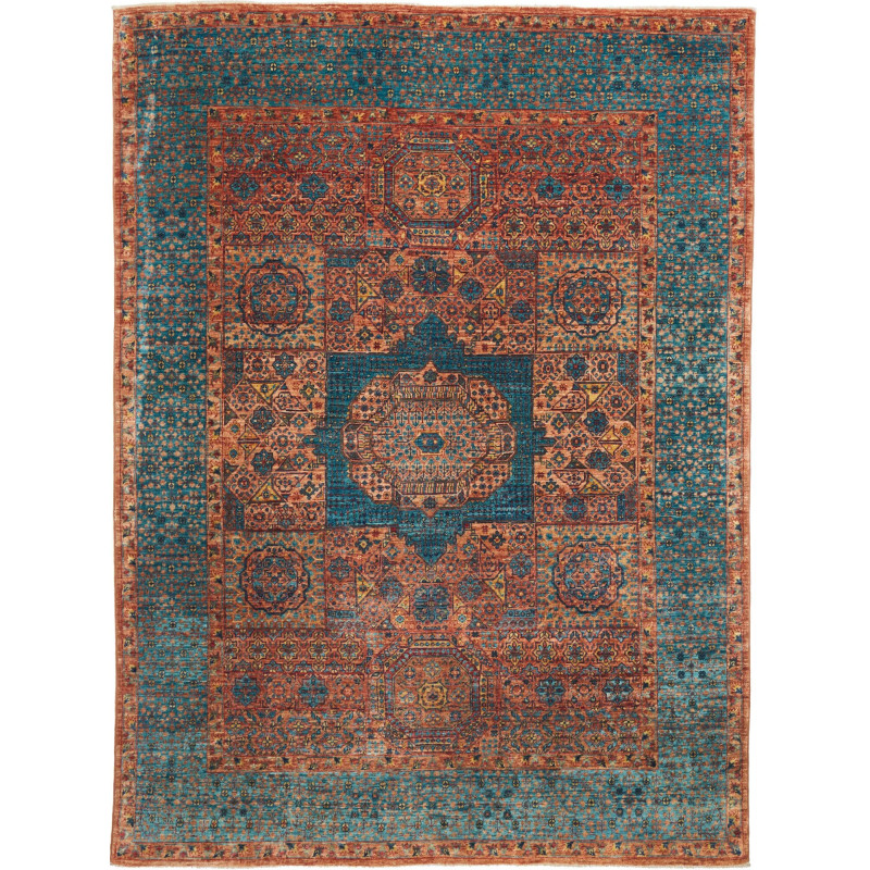 Rug Mamlouk Pakistan 175x237 Teal Terracotta