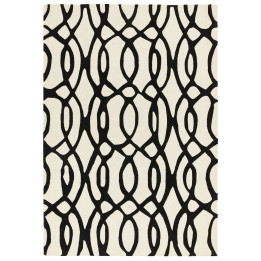Rug Matrix geometric black white runner 70x240 c