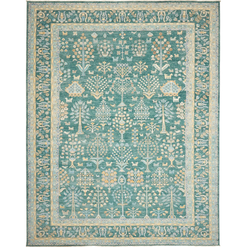 Rug Ziegler Fine Pakistan 279x354 Teal Cream