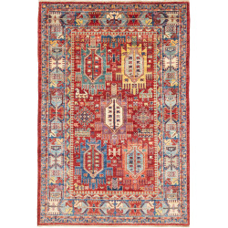 Rug Tribal Pakistan 120x180 Burgundy Red Blue