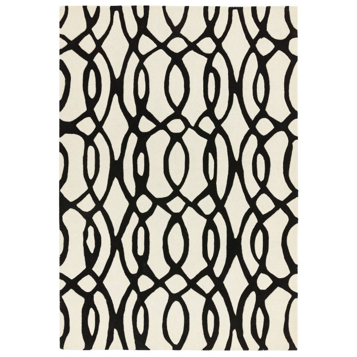 Tappeto Matrix geometrico nero e bianco 200x300