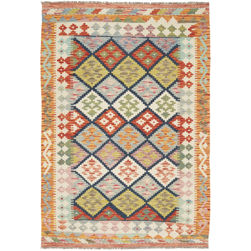 Kilim 125x184 Cm Kilim Afghanistan Hand-carded Wool (warp: