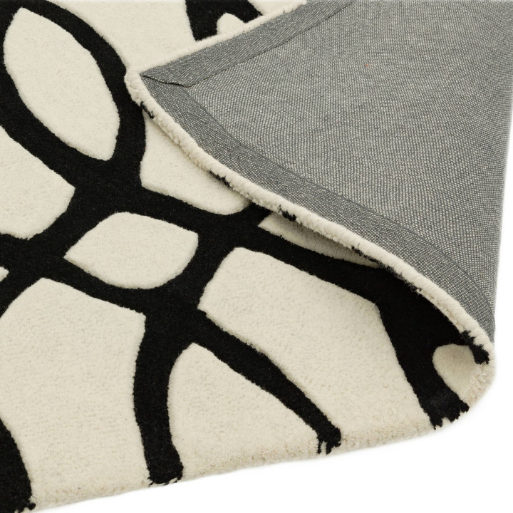 Tappeto Matrix geometrico nero e bianco 200x300