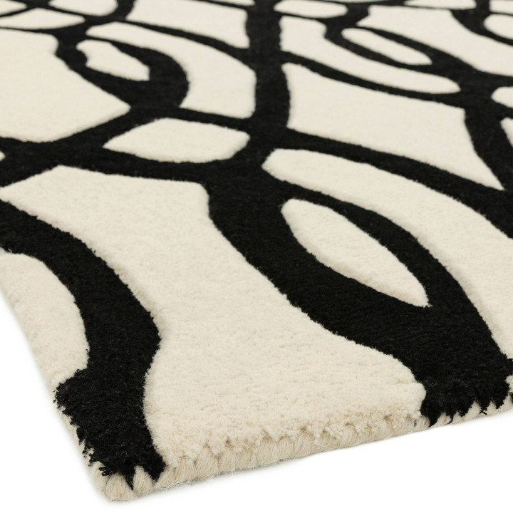 Tappeto Matrix geometrico nero e bianco 200x300