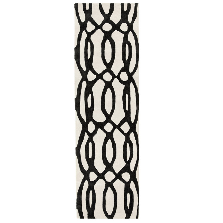 Tappeto Matrix geometrico nero e bianco 200x300
