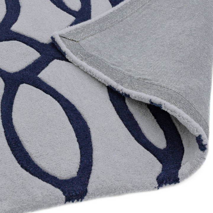 Tappeto Matrix geometrico grigio chiaro e blu co
