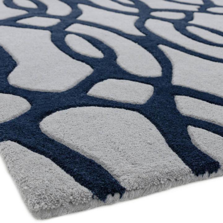 Tappeto Matrix geometrico grigio chiaro e blu co
