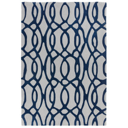 Tappeto Matrix geometrico grigio chiaro e blu 16