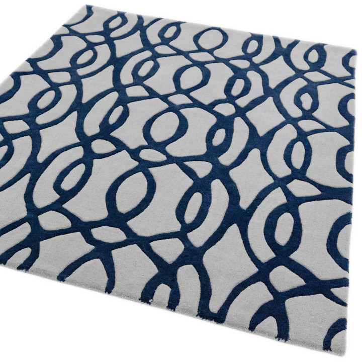 Rug Matrix geometric grey blue 200x300 cm