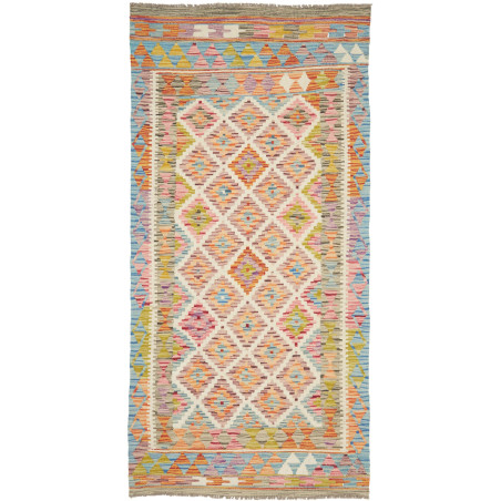 Kilim 102x204 Cm Kilim, Afghanistan, Hand-carded Wool,