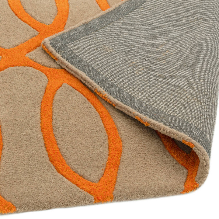 Tappeto Matrix geometrico arancione e beige 120x