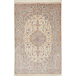 Rug Ghom Silk Persia 100x153 Cream Blue
