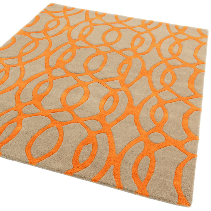 Rug Matrix geometric orange beige 200x300 cm