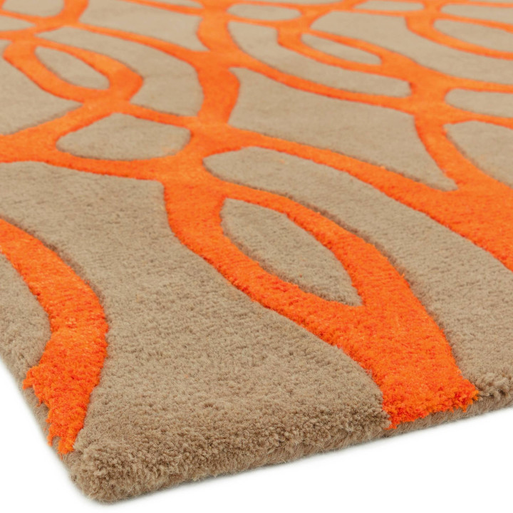 Rug Matrix geometric orange beige 200x300 cm