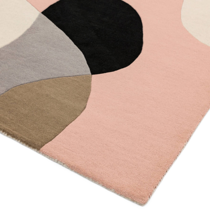 Rug Matrix abstract beige pink grey black light