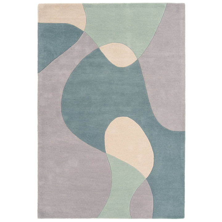 Tappeto Matrix astratto verde salvia e beige 200