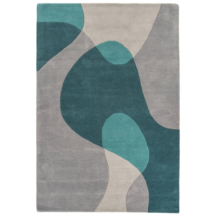 Rug Matrix abstract teal grey taupe 160x230 cm