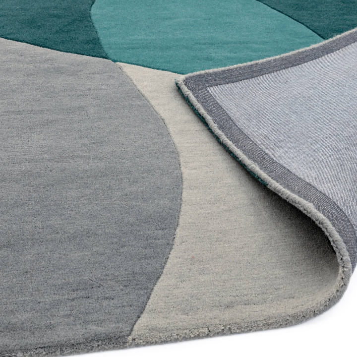 Tappeto Matrix astratto verde acqua e grigio 160