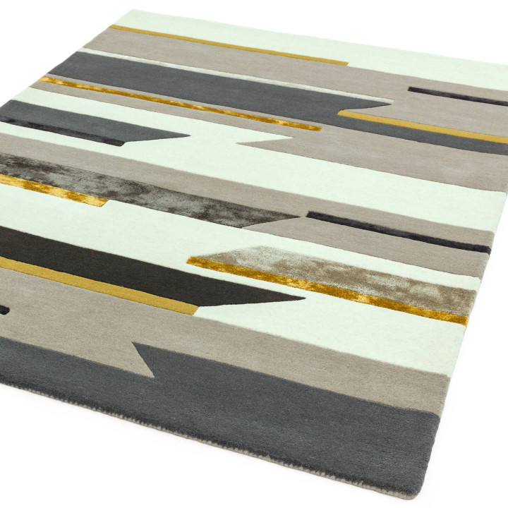 Tappeto Matrix geometrico grigio e bianco 120x17