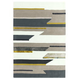 Tappeto Matrix geometrico grigio e bianco 200x30