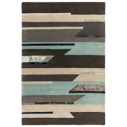 Tappeto Matrix geometrico grigio scuro e beige 2