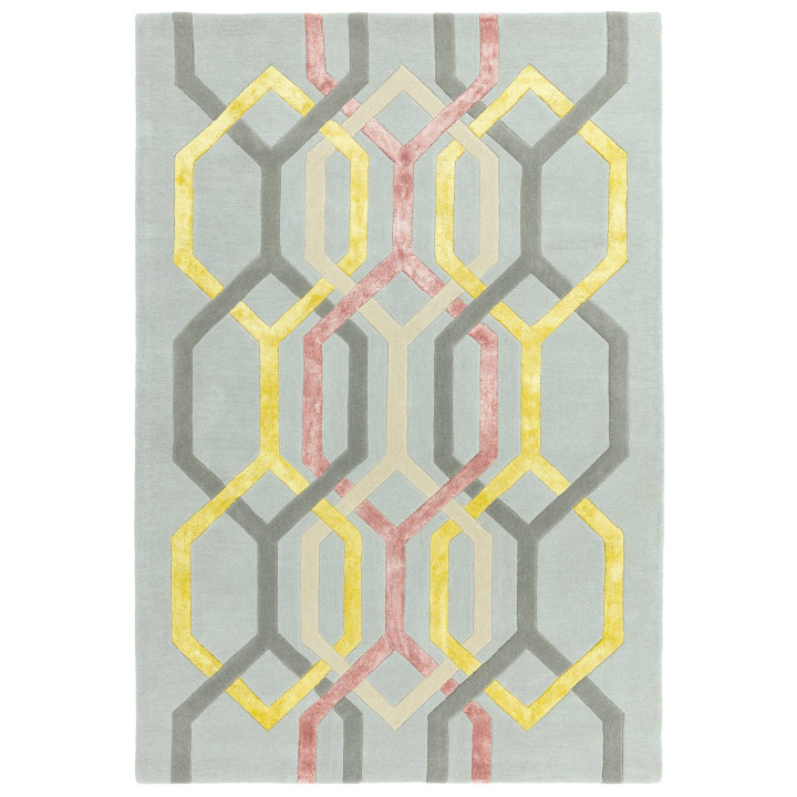 Tappeto Matrix geometrico grigio chiaro e grigio