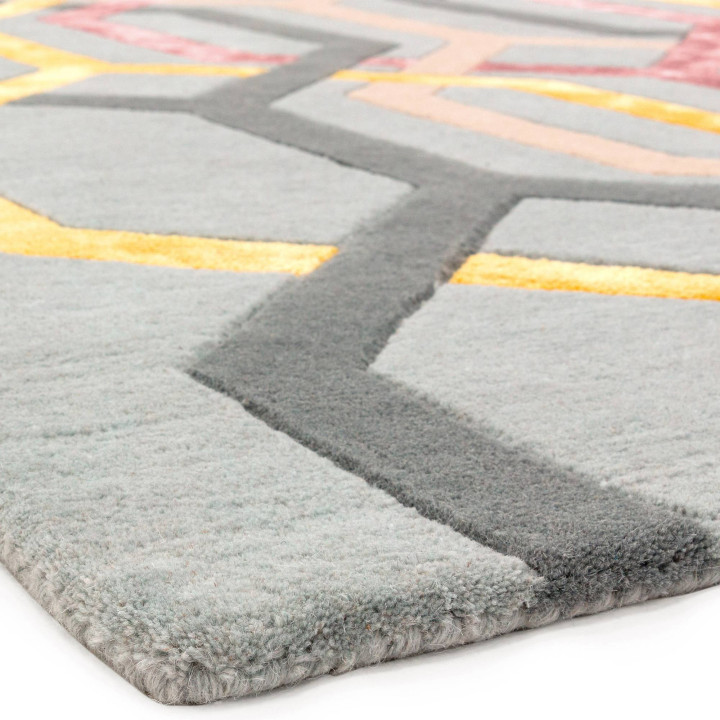 Tappeto Matrix geometrico grigio chiaro e grigio