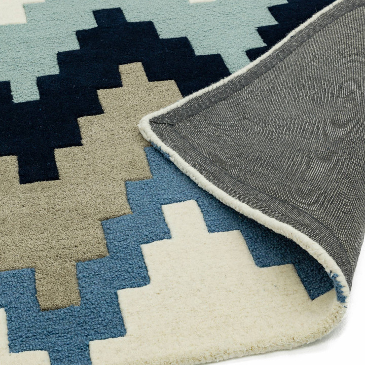 Tappeto Matrix geometrico blu e verde chiaro 200