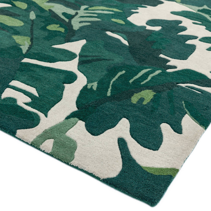 Tappeto Matrix floreale verde scuro e verde chia