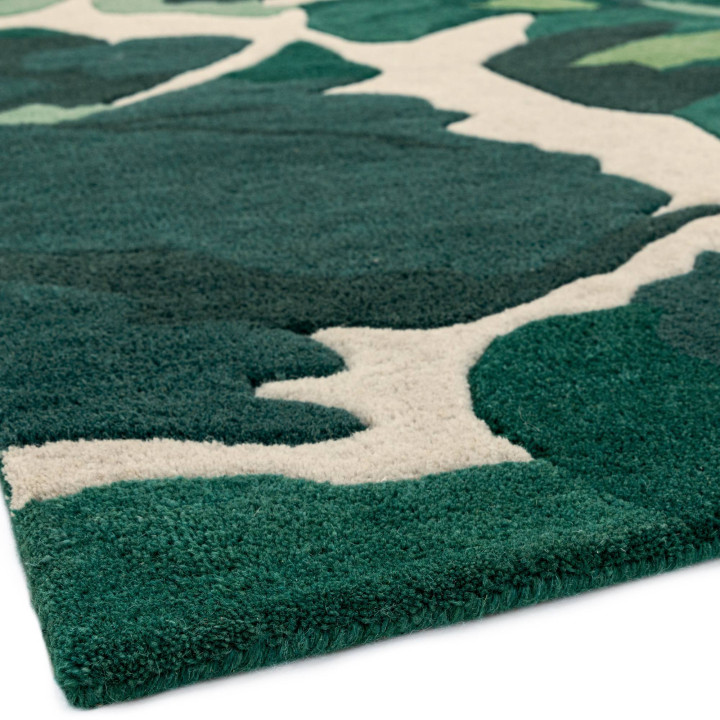 Tappeto Matrix floreale verde scuro e verde chia