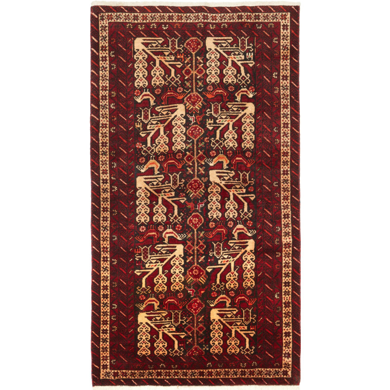 Baluch 102x190 Cm Baluch Persia Hand-carded Wool (warp: