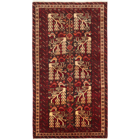 Baluch 102x190 Cm Baluch Persia Hand-carded Wool (warp: