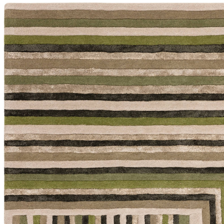 Tappeto Matrix geometrico verde e beige 200x300