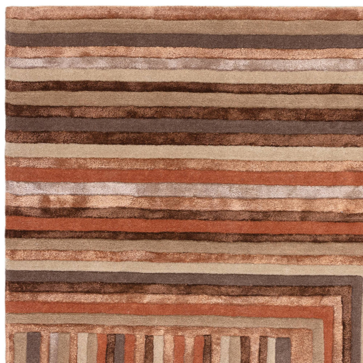 Rug Matrix geometric brown copper beige dark gre